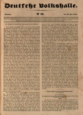 Deutsche Volkshalle Sonntag 31. Januar 1841