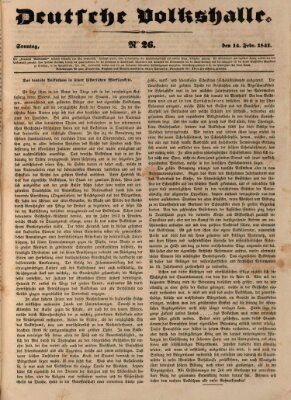 Deutsche Volkshalle Sonntag 14. Februar 1841