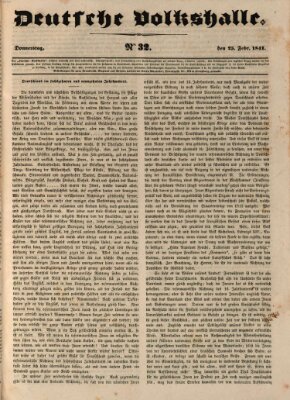 Deutsche Volkshalle Donnerstag 25. Februar 1841