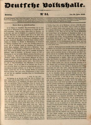 Deutsche Volkshalle Sonntag 28. Februar 1841