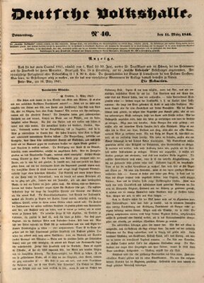 Deutsche Volkshalle Donnerstag 11. März 1841