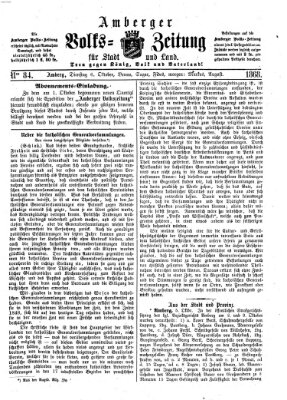 Amberger Volks-Zeitung für Stadt und Land Dienstag 6. Oktober 1868