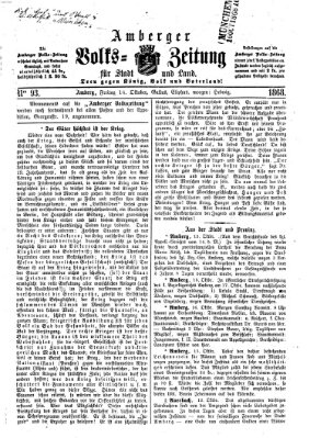 Amberger Volks-Zeitung für Stadt und Land Freitag 16. Oktober 1868