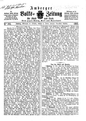 Amberger Volks-Zeitung für Stadt und Land Mittwoch 28. Oktober 1868