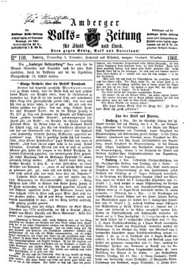 Amberger Volks-Zeitung für Stadt und Land Donnerstag 5. November 1868