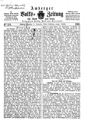 Amberger Volks-Zeitung für Stadt und Land Samstag 21. November 1868