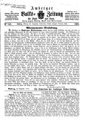 Amberger Volks-Zeitung für Stadt und Land Montag 28. Dezember 1868