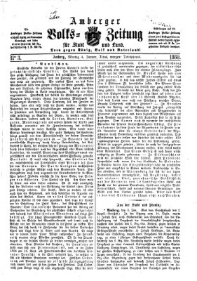 Amberger Volks-Zeitung für Stadt und Land Montag 4. Januar 1869