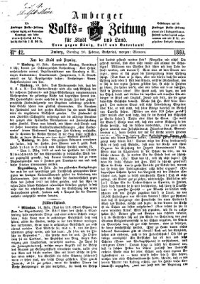 Amberger Volks-Zeitung für Stadt und Land Samstag 20. Februar 1869