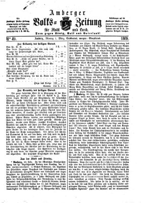 Amberger Volks-Zeitung für Stadt und Land Montag 1. März 1869