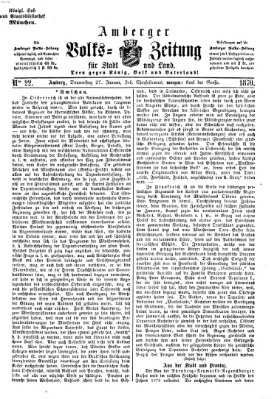 Amberger Volks-Zeitung für Stadt und Land Donnerstag 27. Januar 1870