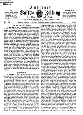 Amberger Volks-Zeitung für Stadt und Land Montag 7. Februar 1870