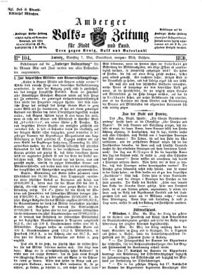 Amberger Volks-Zeitung für Stadt und Land Samstag 7. Mai 1870