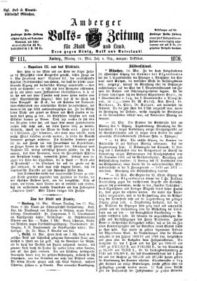 Amberger Volks-Zeitung für Stadt und Land Montag 16. Mai 1870