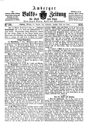 Amberger Volks-Zeitung für Stadt und Land Montag 29. August 1870