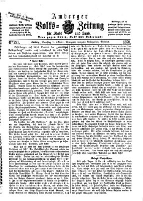 Amberger Volks-Zeitung für Stadt und Land Samstag 1. Oktober 1870