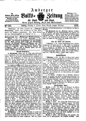 Amberger Volks-Zeitung für Stadt und Land Dienstag 4. Oktober 1870