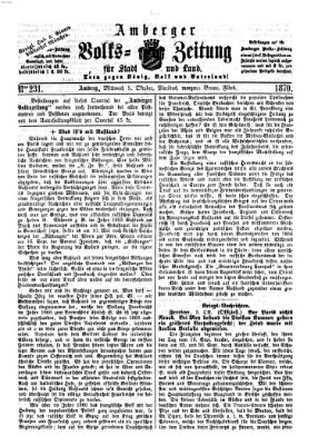 Amberger Volks-Zeitung für Stadt und Land Mittwoch 5. Oktober 1870