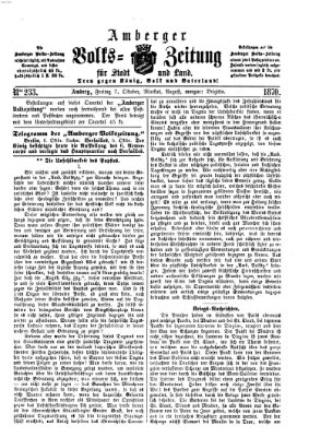 Amberger Volks-Zeitung für Stadt und Land Freitag 7. Oktober 1870