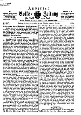 Amberger Volks-Zeitung für Stadt und Land Freitag 21. Oktober 1870