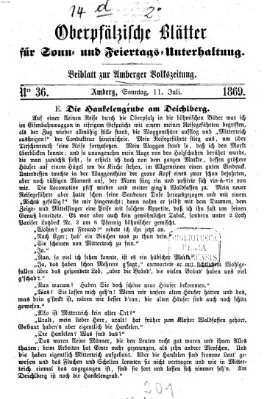 Oberpfälzische Blätter für Sonn- und Feiertags-Unterhaltung (Amberger Volks-Zeitung für Stadt und Land) Sonntag 11. Juli 1869