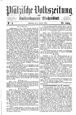 Pfälzische Volkszeitung und Kaiserslauterer Wochenblatt (Pfälzische Volkszeitung) Mittwoch 4. Januar 1865