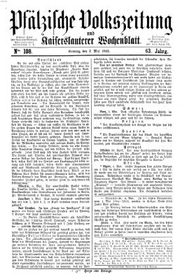 Pfälzische Volkszeitung und Kaiserslauterer Wochenblatt (Pfälzische Volkszeitung) Sonntag 7. Mai 1865