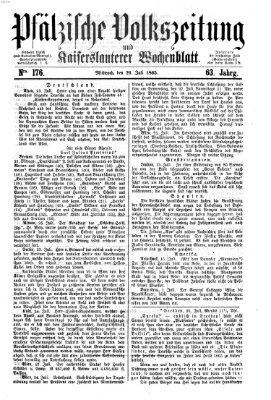 Pfälzische Volkszeitung und Kaiserslauterer Wochenblatt (Pfälzische Volkszeitung) Mittwoch 26. Juli 1865