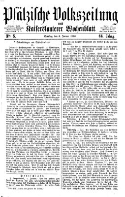 Pfälzische Volkszeitung und Kaiserslauterer Wochenblatt (Pfälzische Volkszeitung) Samstag 6. Januar 1866