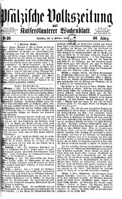 Pfälzische Volkszeitung und Kaiserslauterer Wochenblatt (Pfälzische Volkszeitung) Samstag 3. Februar 1866