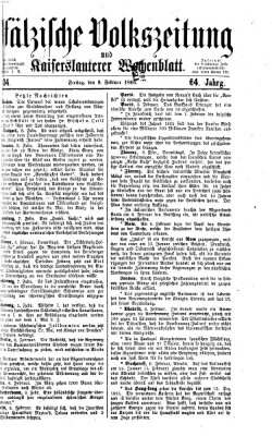 Pfälzische Volkszeitung und Kaiserslauterer Wochenblatt (Pfälzische Volkszeitung) Freitag 9. Februar 1866