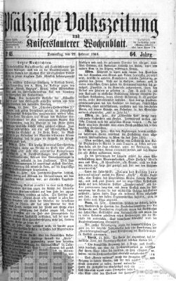 Pfälzische Volkszeitung und Kaiserslauterer Wochenblatt (Pfälzische Volkszeitung) Donnerstag 22. Februar 1866