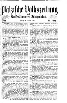 Pfälzische Volkszeitung und Kaiserslauterer Wochenblatt (Pfälzische Volkszeitung) Freitag 2. März 1866