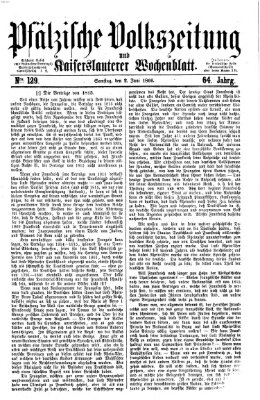 Pfälzische Volkszeitung und Kaiserslauterer Wochenblatt (Pfälzische Volkszeitung) Samstag 2. Juni 1866