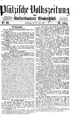 Pfälzische Volkszeitung und Kaiserslauterer Wochenblatt (Pfälzische Volkszeitung) Donnerstag 28. Juni 1866