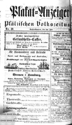 Pfälzische Volkszeitung und Kaiserslauterer Wochenblatt (Pfälzische Volkszeitung) Sonntag 22. Juli 1866