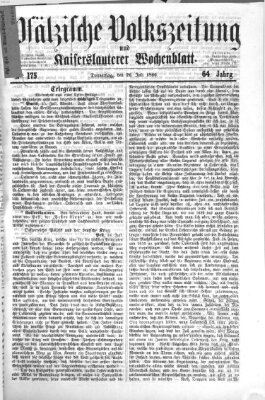 Pfälzische Volkszeitung und Kaiserslauterer Wochenblatt (Pfälzische Volkszeitung) Donnerstag 26. Juli 1866