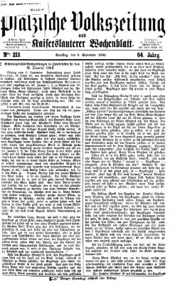 Pfälzische Volkszeitung und Kaiserslauterer Wochenblatt (Pfälzische Volkszeitung) Samstag 8. September 1866