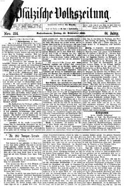 Pfälzische Volkszeitung Freitag 21. September 1866