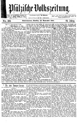 Pfälzische Volkszeitung Samstag 22. September 1866