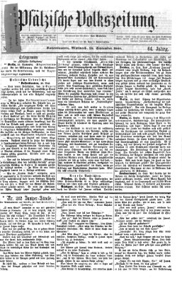 Pfälzische Volkszeitung Mittwoch 26. September 1866