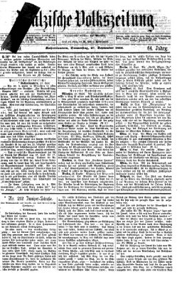 Pfälzische Volkszeitung Donnerstag 27. September 1866