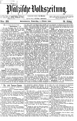 Pfälzische Volkszeitung Donnerstag 4. Oktober 1866