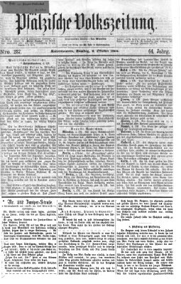 Pfälzische Volkszeitung Samstag 6. Oktober 1866