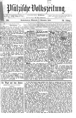 Pfälzische Volkszeitung Mittwoch 7. November 1866