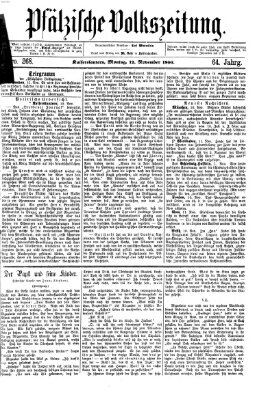 Pfälzische Volkszeitung Montag 12. November 1866