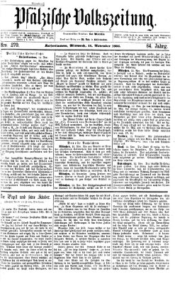 Pfälzische Volkszeitung Mittwoch 14. November 1866