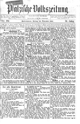 Pfälzische Volkszeitung Freitag 30. November 1866