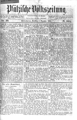 Pfälzische Volkszeitung Samstag 1. Dezember 1866