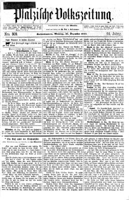 Pfälzische Volkszeitung Montag 31. Dezember 1866